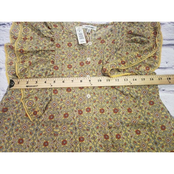 Max Studio Womens Size Small Flutter Sleeve Short-Sleeve Blouse - Picture 5 of 7